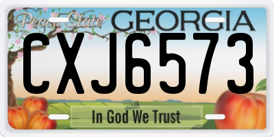 GA license plate CXJ6573