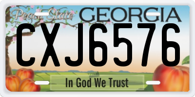 GA license plate CXJ6576