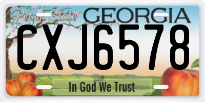 GA license plate CXJ6578