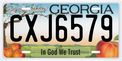 GA license plate CXJ6579
