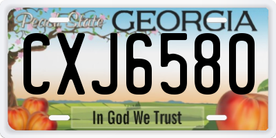 GA license plate CXJ6580