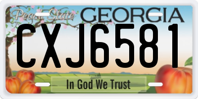 GA license plate CXJ6581