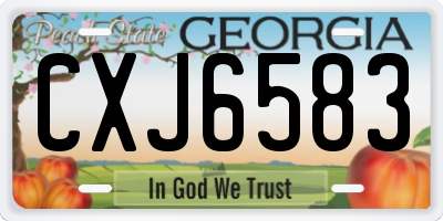 GA license plate CXJ6583