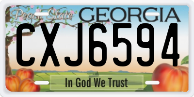 GA license plate CXJ6594