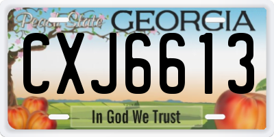 GA license plate CXJ6613