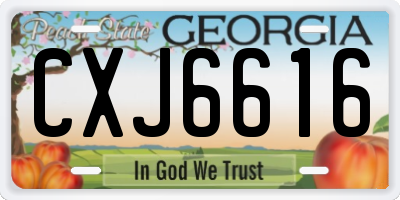 GA license plate CXJ6616