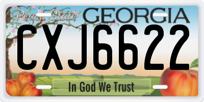 GA license plate CXJ6622
