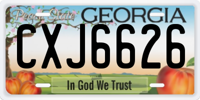 GA license plate CXJ6626