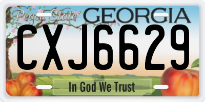 GA license plate CXJ6629