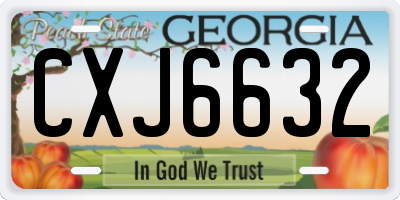 GA license plate CXJ6632