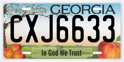GA license plate CXJ6633