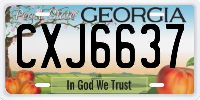 GA license plate CXJ6637