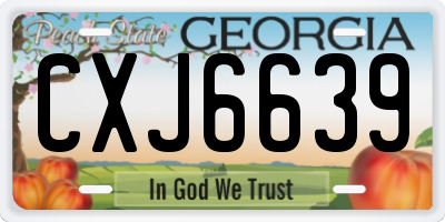 GA license plate CXJ6639