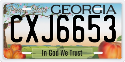 GA license plate CXJ6653
