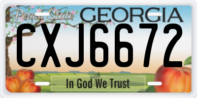 GA license plate CXJ6672