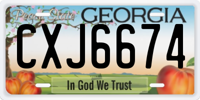 GA license plate CXJ6674