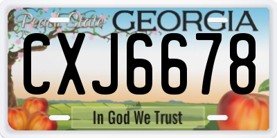 GA license plate CXJ6678