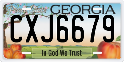 GA license plate CXJ6679
