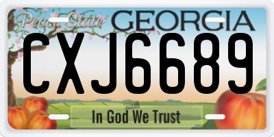 GA license plate CXJ6689