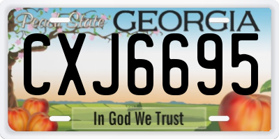GA license plate CXJ6695