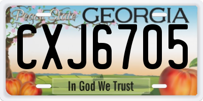GA license plate CXJ6705