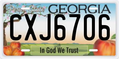GA license plate CXJ6706