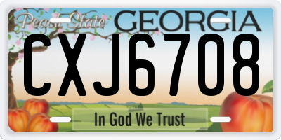 GA license plate CXJ6708