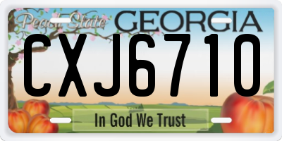 GA license plate CXJ6710