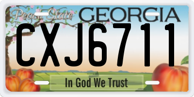 GA license plate CXJ6711