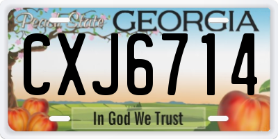 GA license plate CXJ6714