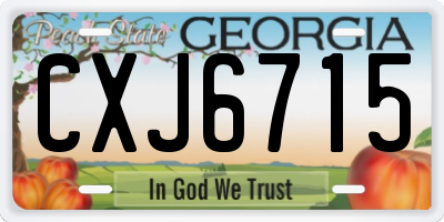 GA license plate CXJ6715