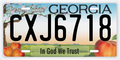 GA license plate CXJ6718