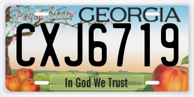 GA license plate CXJ6719