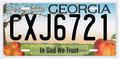 GA license plate CXJ6721