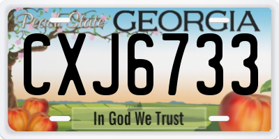 GA license plate CXJ6733