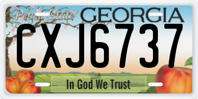GA license plate CXJ6737