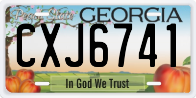 GA license plate CXJ6741