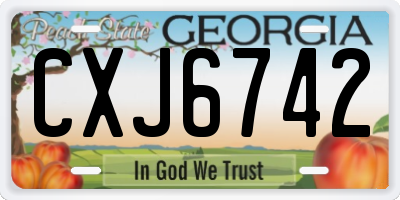 GA license plate CXJ6742