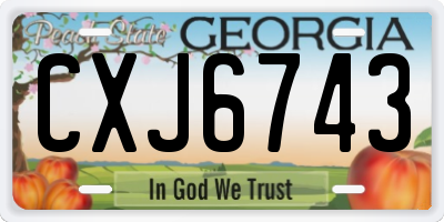 GA license plate CXJ6743
