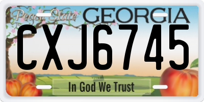 GA license plate CXJ6745