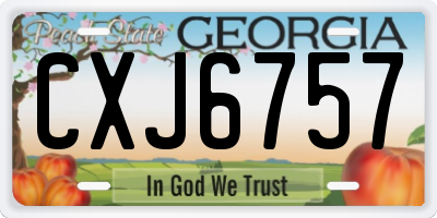 GA license plate CXJ6757
