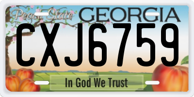 GA license plate CXJ6759
