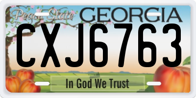 GA license plate CXJ6763