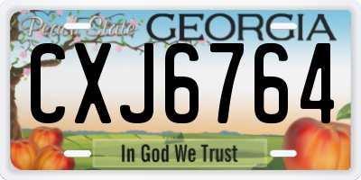 GA license plate CXJ6764
