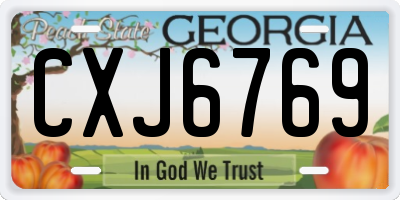 GA license plate CXJ6769