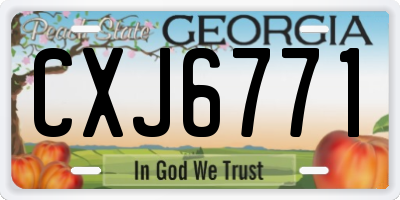 GA license plate CXJ6771