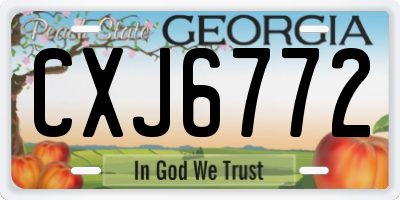 GA license plate CXJ6772