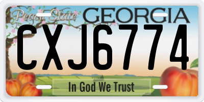 GA license plate CXJ6774