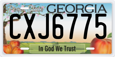 GA license plate CXJ6775