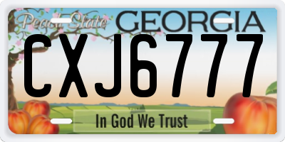 GA license plate CXJ6777
